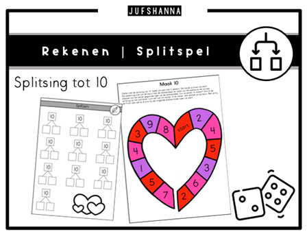 Rekenen | Spelbord splitsing tot 10