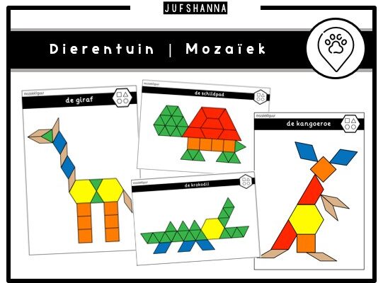Thema dierentuin | Mozaïekkaarten