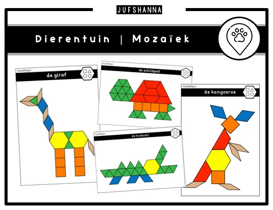 Thema dierentuin | Mozaïekkaarten