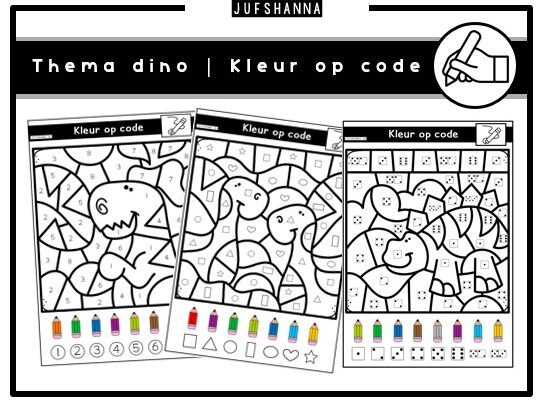 Thema dino | Kleur op code