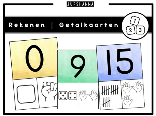 Rekenen | Getalkaarten regenboog (0 t/m 20)