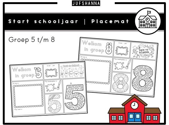 Nieuw schooljaar | Placemats groep 5 t/m 8