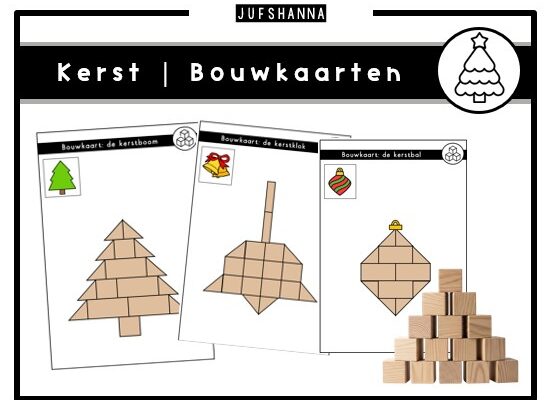 Thema kerst | 12 bouwkaarten
