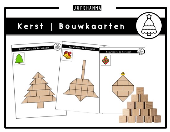 Thema kerst | 12 bouwkaarten