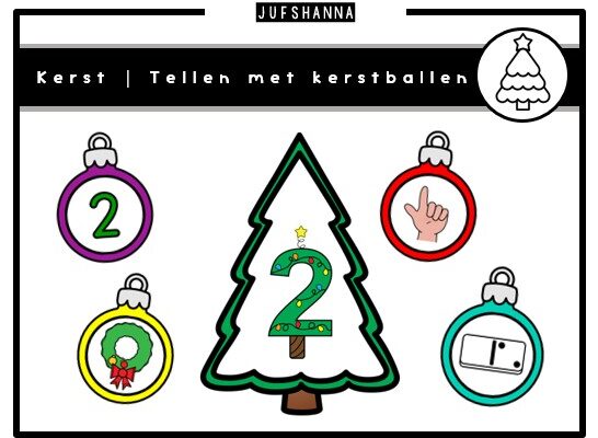 Thema kerst | Tellen met kerstballen