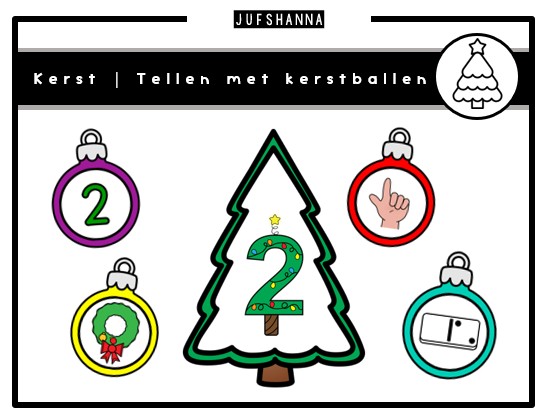 Thema kerst | Tellen met kerstballen