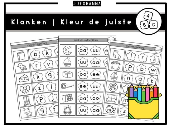 Klanken oefenen | Kleur de juiste klank