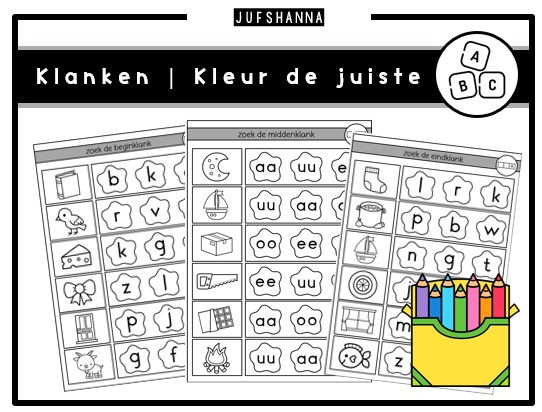 Klanken oefenen | Kleur de juiste klank