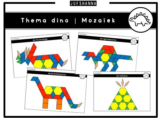 Thema dino | Mozaïekkaarten