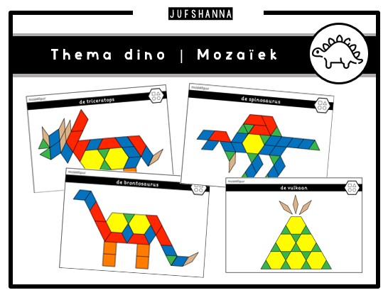 Thema dino | Mozaïekkaarten