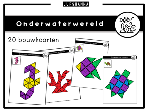 Magnetische tegels | 20 kaarten onderwaterwereld