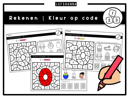 Rekenen | Kleur op code (getallen)