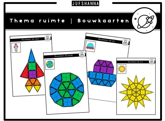 Thema ruimte | Bouwkaarten magnetische tegels