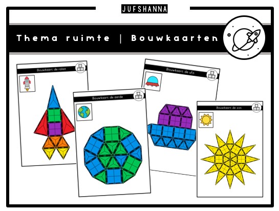 Thema ruimte | Bouwkaarten magnetische tegels