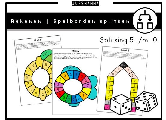 Rekenen | Spelborden splitsen 5 t/m 10