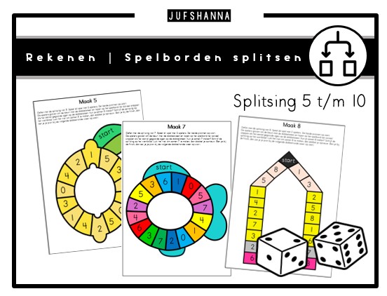 Rekenen | Spelborden splitsen 5 t/m 10