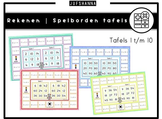 Rekenen | Bingo spelborden tafels