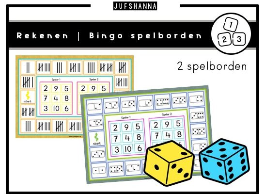 Rekenen | Bingo spelborden getallen en getalbeelden
