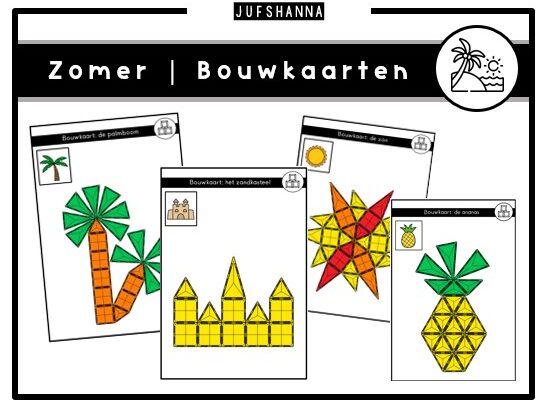 Thema zomer | Bouwkaarten magnetische tegels