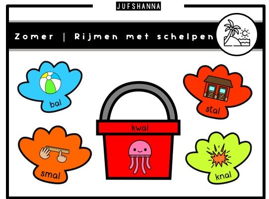 Thema zomer | Rijmen met schelpen
