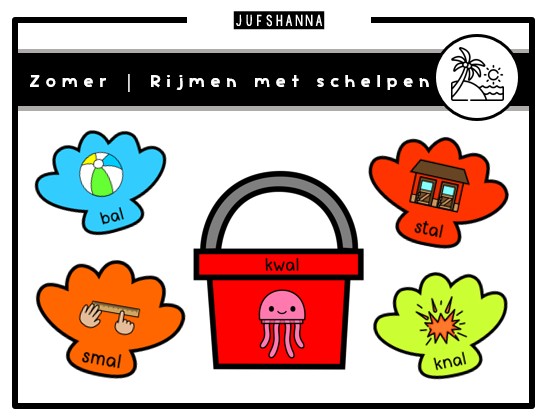 Thema zomer | Rijmen met schelpen