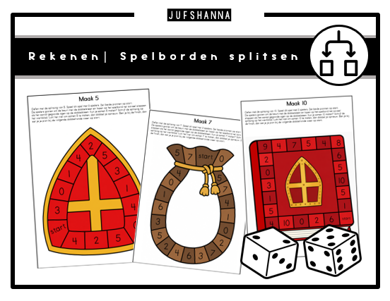 Thema Sinterklaas | Spelborden splitsen 5 t/m 10
